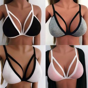 Bra Without Underwirewomens Sexy Pure Bralette Pure Three Quarters Unpadded Bra Push Up Bandage Elastic Bralette Top Bustier
