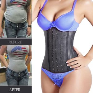 Girdles Reducing Body Shaper Corset Latex Waist Trainer Cincher Zipper Underbust Weight Loss Women Slimming Shapewear Belly Belt