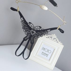 Heart Sequins Sexy Women Panties Beading Lingerie Thong Female Underwear Embroidery Butterfly Panti Hot Girls Bragas Pajamas 5G