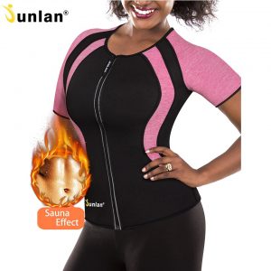 Junlan Women Shapewear Neoprene Slimming Tank Top Body Corset Tummy Control Reducing Shapers Workout Zipper Waist Trainer