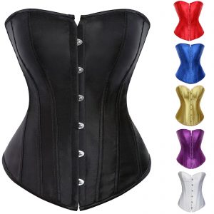 Lace Up Corset Overbust Jacquard Floral Bustier Fish Boned Gothic Gorset Plus Size 6XL Busk Korsett For Women Sexy Outfit Korset