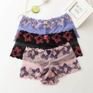 Womans Briefs Plus size 4XL Lace Shorts Hipster Panties Underwear Lingerie Sexy Soft female Panties Underwear