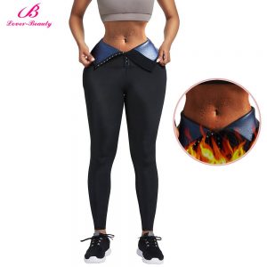 Women High Waist Neoprene Slimming Leggings Waist Trainer Sauna Sweat Tummy Control Workout Pants Fitness Shapewear With Hooks