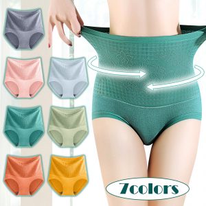Women's Seamless Underwear High-waist Panties Underwear Panties Seamless Flower Print Breathable Intimates Pantaletas De Mujer